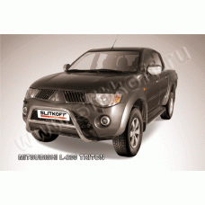 Кенгурятник передний низкий 57 мм Black Edition для Mitsubishi L200 Triton 2006-2014