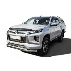 Защита передняя двойная 76-57 мм Black Edition для Mitsubishi L200 2019-2024