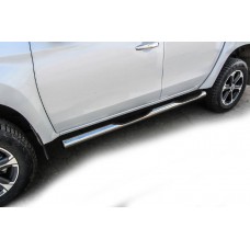 Пороги труба с проступью 76 мм Black Edition для Mitsubishi L200 2019-2024