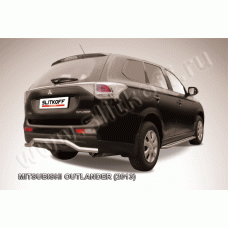 Защита заднего бампера волна 57 мм Black Edition для Mitsubishi Outlander 2012-2014