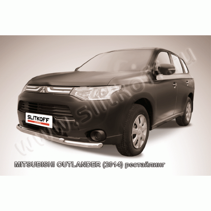 Пороги труба 76 мм Black Edition для Mitsubishi Outlander 2014-2015