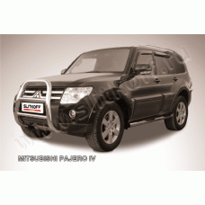 Кенгурятник высокий 76 мм Black Edition для Mitsubishi Pajero 2006-2024