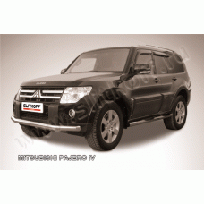 Защита переднего бампера 76 мм Black Edition для Mitsubishi Pajero 2006-2024