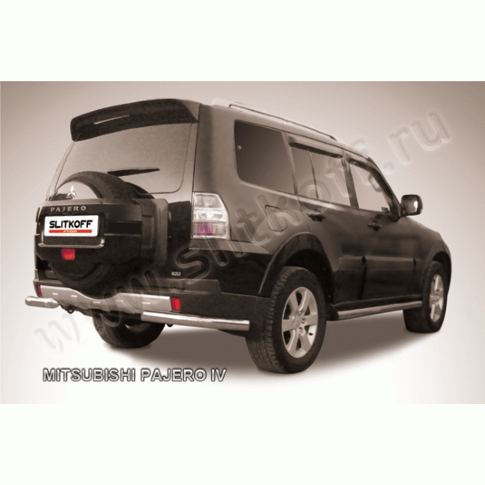 Защита задняя уголки 76 мм Black Edition для Mitsubishi Pajero 2006-2024