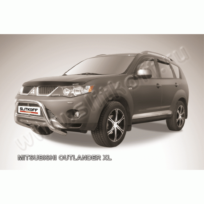 Кенгурятник низкий 57 мм Black Edition для Mitsubishi Outlander XL 2006-2009