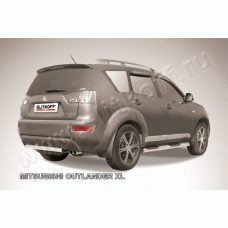 Защита заднего бампера 57 мм Black Edition для Mitsubishi Outlander XL 2006-2009