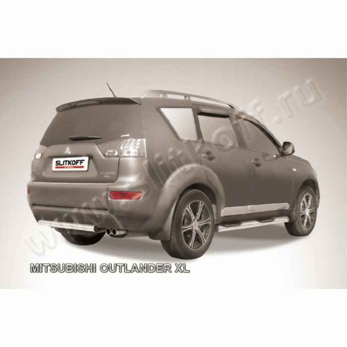 Защита заднего бампера 57 мм Black Edition для Mitsubishi Outlander XL 2006-2009