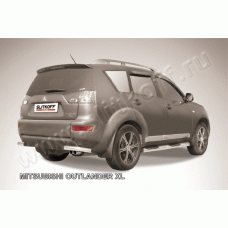 Защита задняя уголки 57 мм Black Edition для Mitsubishi Outlander XL 2006-2009