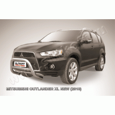 Кенгурятник передний низкий 76 мм Black Edition для Mitsubishi Outlander XL 2010-2012