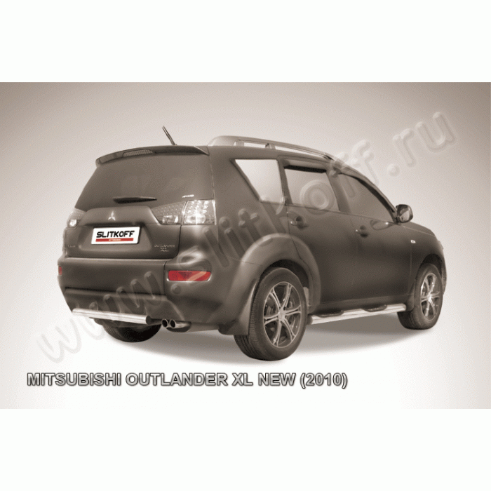 Защита заднего бампера 57 мм Black Edition для Mitsubishi Outlander XL 2010-2012