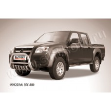 Кенгурятник 76 мм с защитой картера Black Edition для Mazda BT-50 2006-2011