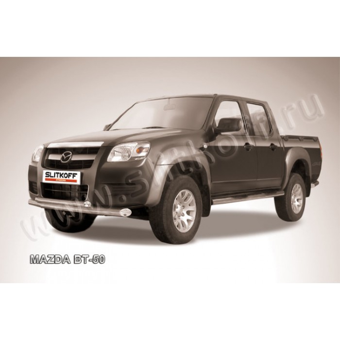 Защита передняя двойная 76-57 мм Black Edition для Mazda BT-50 2006-2011