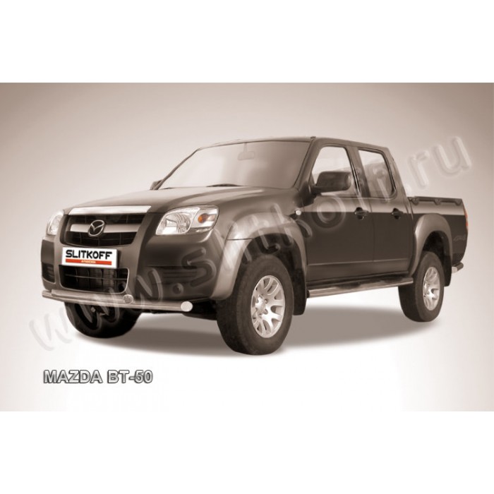 Защита передняя двойная 57-57 мм Black Edition для Mazda BT-50 2006-2011