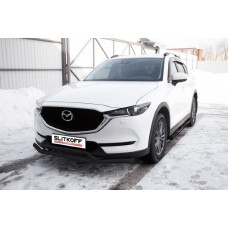 Защита передняя двойная 57-32 мм чёрная для Mazda CX-5 2017-2024