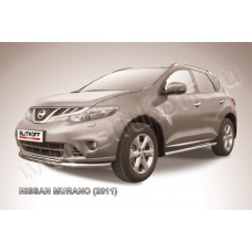 Защита передняя двойная 57-42 мм Black Edition для Nissan Murano Z51 2010-2016