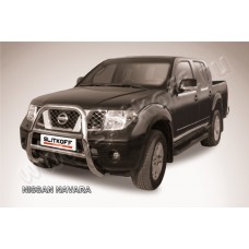 Кенгурятник передний высокий 76 мм Black Edition для Nissan Navara 2005-2015