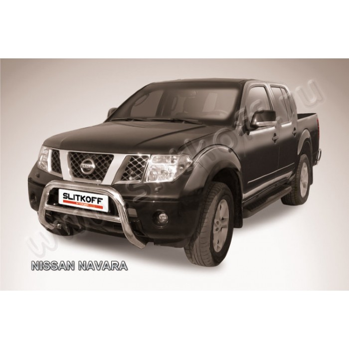 Кенгурятник низкий 76 мм Black Edition для Nissan Navara 2005-2015