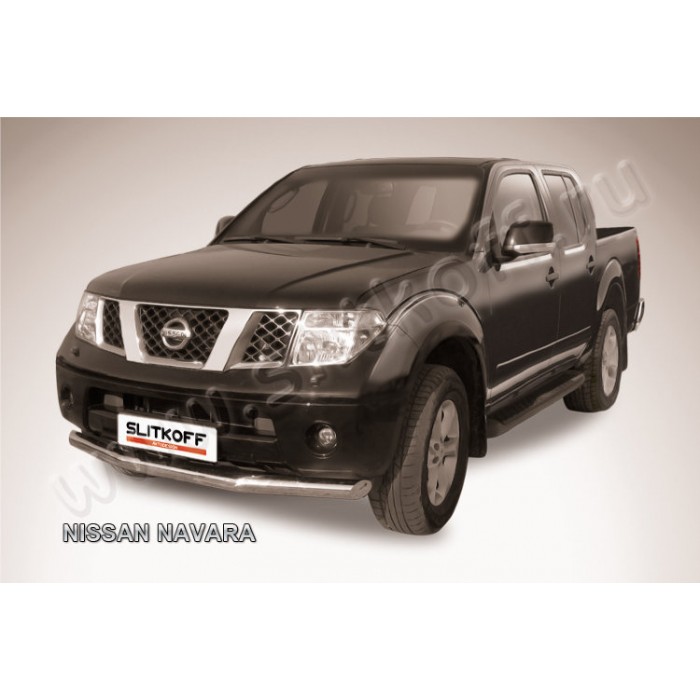 Защита переднего бампера 76 мм Black Edition для Nissan Navara 2005-2015