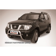 Кенгурятник низкий 76 мм Black Edition для Nissan Pathfinder R51 2004-2009