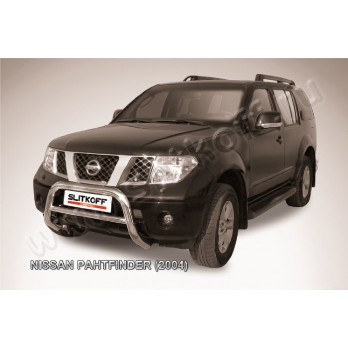 Кенгурятник низкий 76 мм Black Edition для Nissan Pathfinder R51 2004-2009