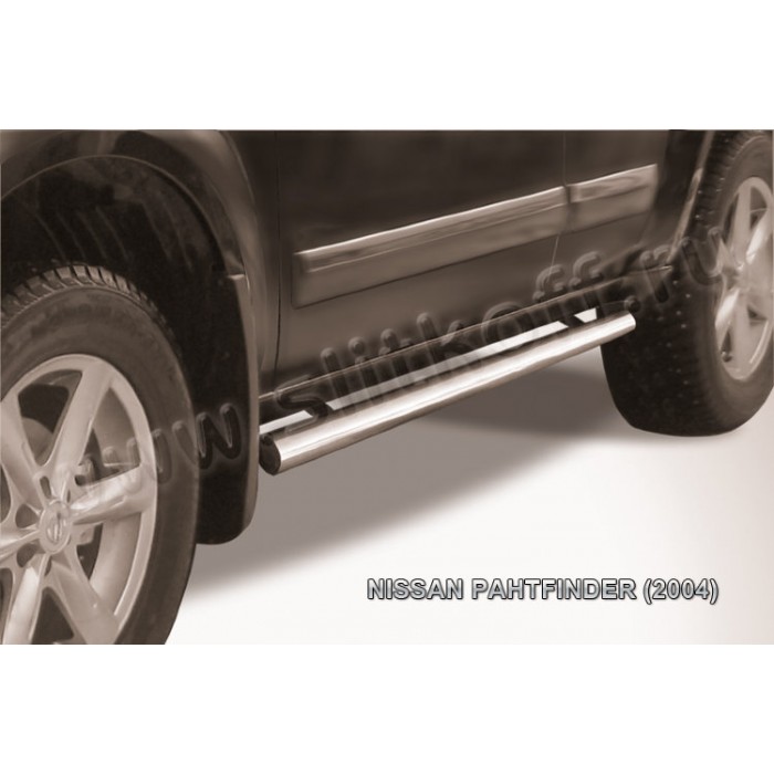 Пороги труба 76 мм Black Edition для Nissan Pathfinder R51 2004-2009