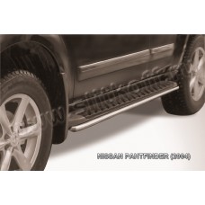 Защита штатных порогов 42 мм Black Edition для Nissan Pathfinder R51 2004-2009