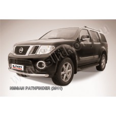 Защита переднего бампера 76 мм Black Edition для Nissan Pathfinder R51 2010-2014