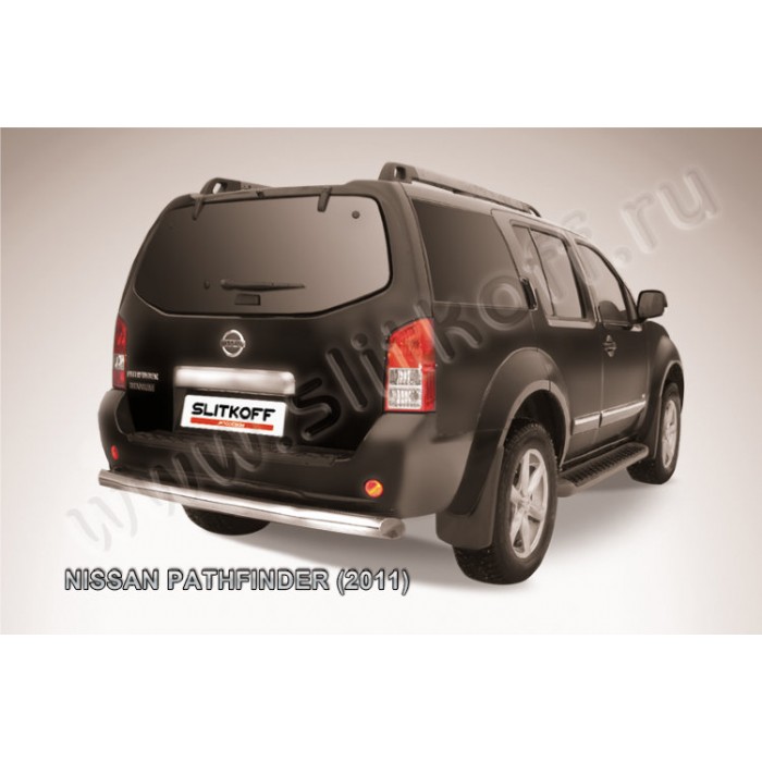 Защита заднего бампера 76 мм Black Edition для Nissan Pathfinder R51 2010-2014