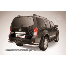 Защита задняя двойные уголки 76-42 мм Black Edition для Nissan Pathfinder R51 2010-2014