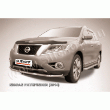 Защита переднего бампера 57 мм Black Edition для Nissan Pathfinder 2012-2017