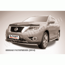 Защита переднего бампера 57 мм радиусная Black Edition для Nissan Pathfinder 2012-2017