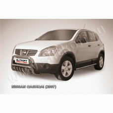 Кенгурятник низкий 57 мм с защитой картера Black Edition для Nissan Qashqai 2007-2010