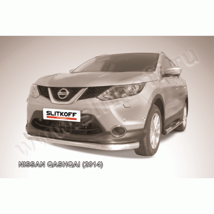 Защита переднего бампера 76 мм Black Edition для Nissan Qashqai 2014-2015