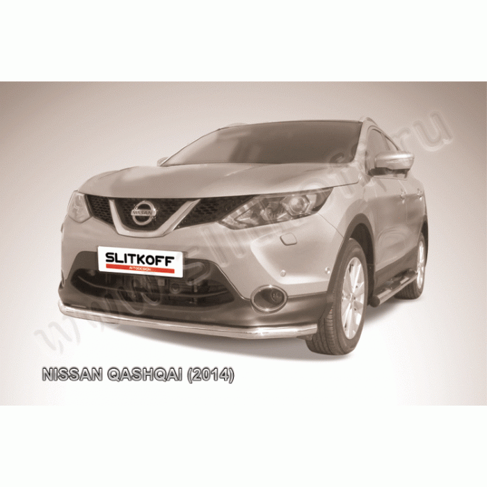 Защита переднего бампера 57 мм Black Edition для Nissan Qashqai 2014-2015