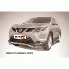 Защита переднего бампера волна 57 мм Black Edition для Nissan Qashqai 2014-2019