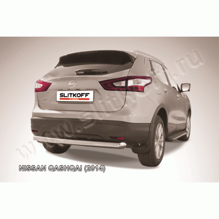 Защита заднего бампера 76 мм Black Edition для Nissan Qashqai 2014-2015