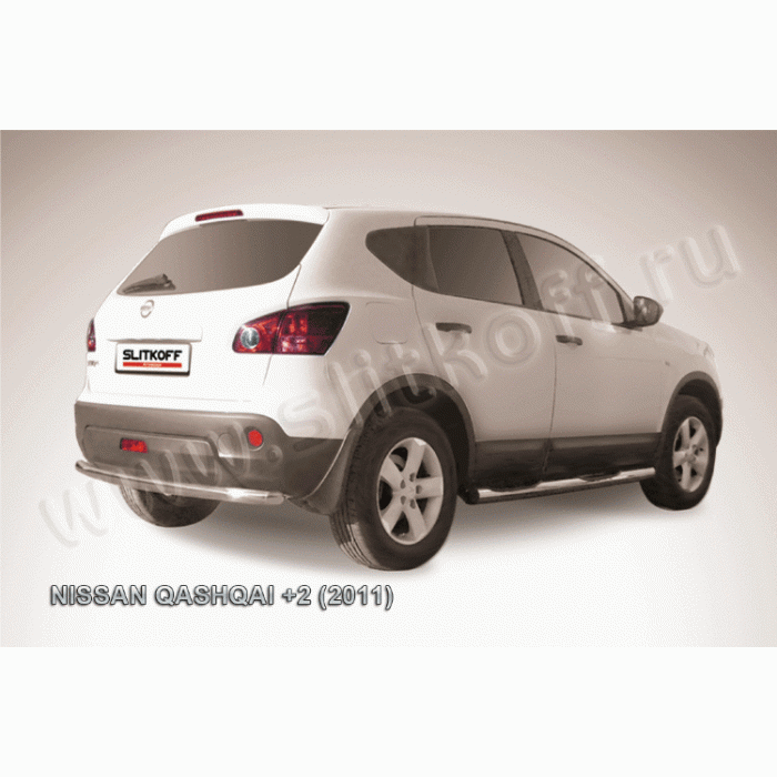 Защита заднего бампера 57 мм Black Edition для Nissan Qashqai +2 2010-2014