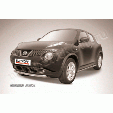 Защита переднего бампера 57 мм короткая Black Edition для Nissan Juke 2010-2014