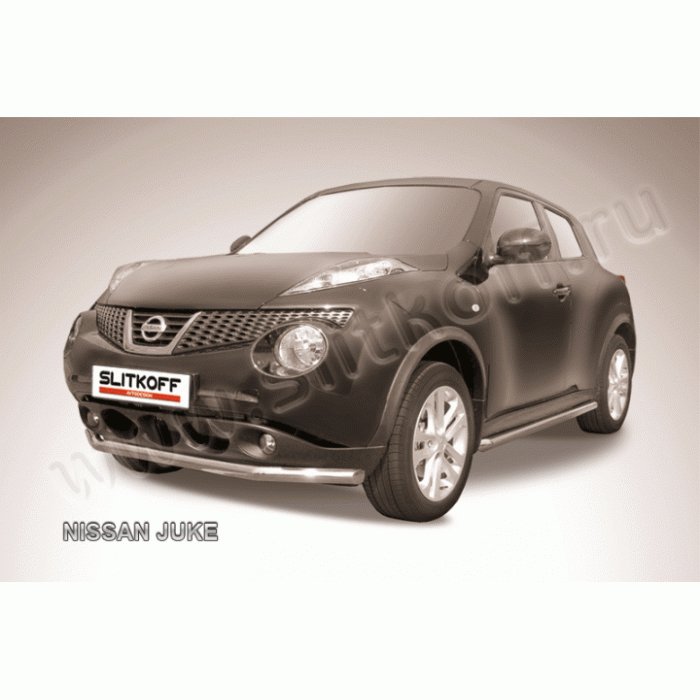 Защита переднего бампера 57 мм Black Edition для Nissan Juke 2010-2014