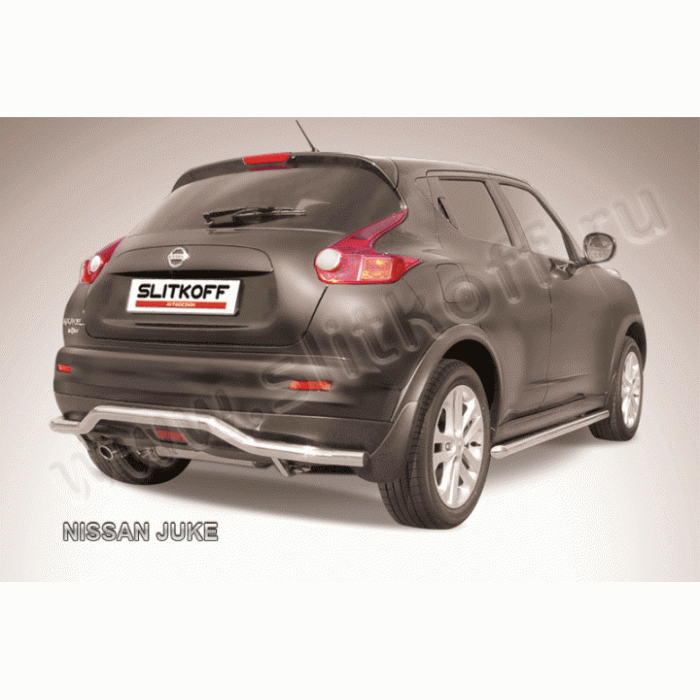 Защита заднего бампера волна 57 мм Black Edition для Nissan Juke 2010-2014