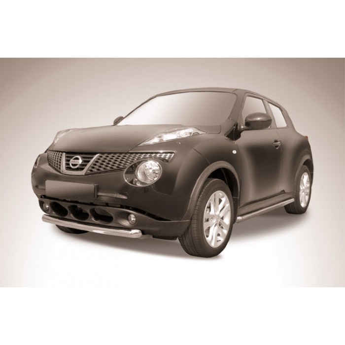 Защита переднего бампера 57 мм короткая Black Edition на 4WD для Nissan Juke 2010-2014