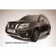 Защита переднего бампера волна 57 мм Black Edition для Nissan Terrano 2014-2022