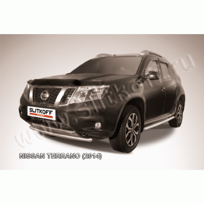 Защита переднего бампера 42 мм Black Edition для Nissan Terrano 2014-2022