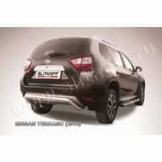 Защита заднего бампера скоба 57 мм Black Edition для Nissan Terrano 2014-2022