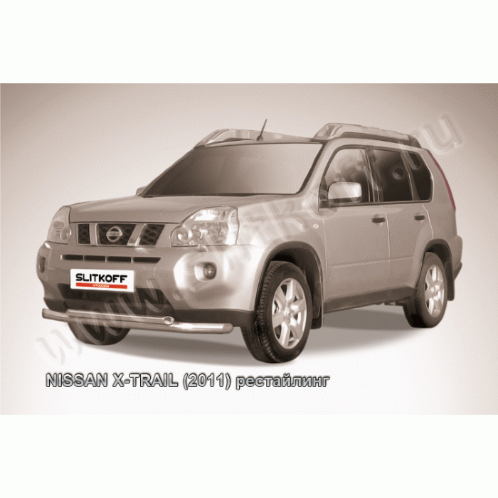 Защита передняя двойная 76-57 мм Black Edition для Nissan X-Trail T31 2011-2015