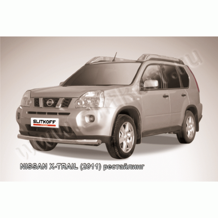 Защита переднего бампера 76 мм Black Edition для Nissan X-Trail T31 2011-2015