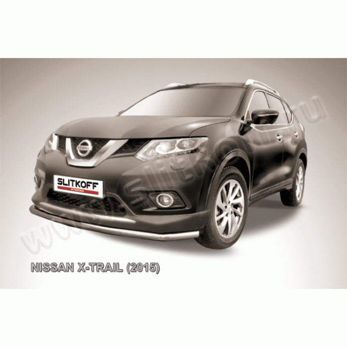 Защита переднего бампера 57 мм Black Edition для Nissan X-Trail 2015-2024