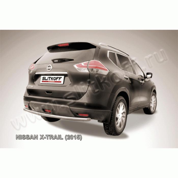 Защита заднего бампера 57 мм Black Edition для Nissan X-Trail 2015-2024