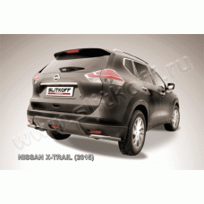 Защита задняя уголки 57 мм Black Edition для Nissan X-Trail 2015-2024