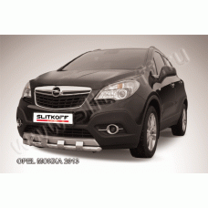 Защита переднего бампера 57 мм с декором Black Edition для Opel Mokka 2012-2016